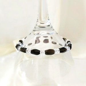 Stretch Bracelet (br3) 6mm Smoky Qtz White Topaz 6.5"-7"